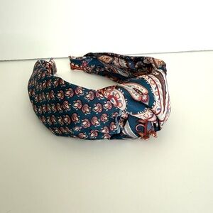 Anthropologie Paisley Print Headband - Blue and White